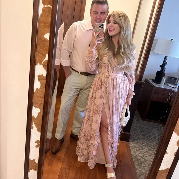 V. Chapman Pink Floral Maxi Dress - Picture 1 of 2